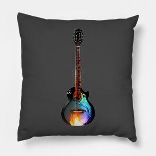 Neon Fire Guitar Pillow