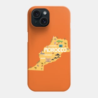 Morocco Illustrated Map Phone Case