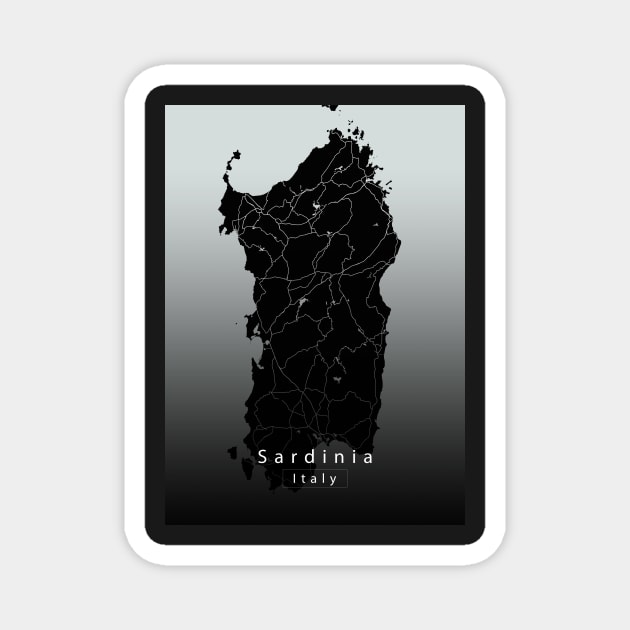 Sardinia Italy Island Map dark Magnet by Robin-Niemczyk