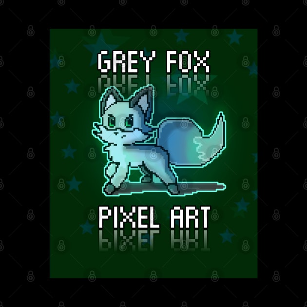 Cute Grey Fox Pixel Art - Gamer Sprites Digital Art Lovers by MaystarUniverse