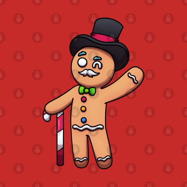 Gingerbread Man With Mustache And Top Hat by TheMaskedTooner