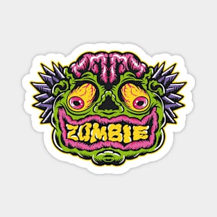 Creepy Zombie Illustration Magnet