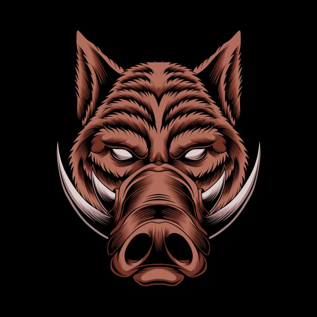 Angry Boar Head by Marciano Graphic