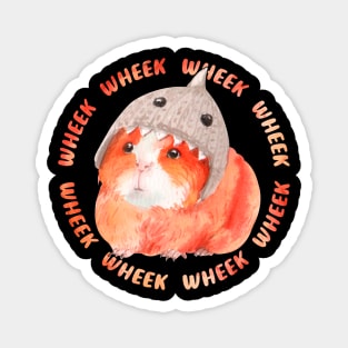 Wheek wheek guinea pig furry potato wearing shark hat Magnet