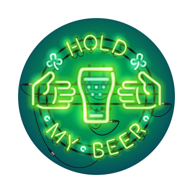 Hold My Beer Neon Sign Green by Voysla