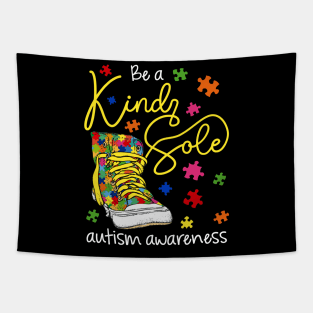 Be A Kind Sole Autism Awareness Puzzle Shoes Be Kind Tapestry