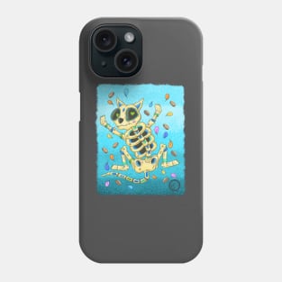 Cat Skeleton - Dia De Los Muertos - Colorful Cat skeleton Phone Case