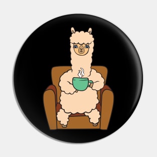 Alpaca with coffee Pin