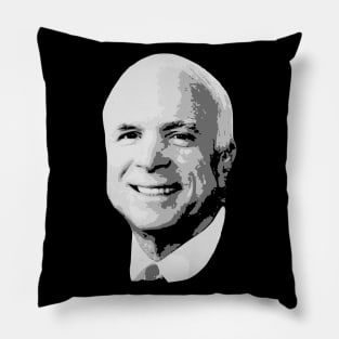 John Mccain Black and White Pillow