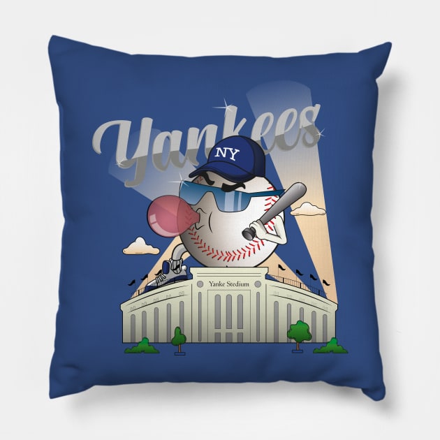 Yankees baseball Pillow by HarlinDesign