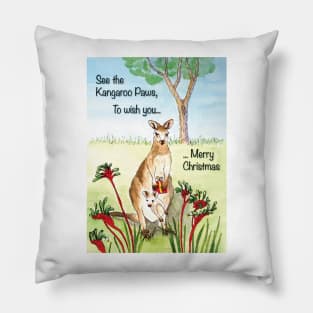 Native Australian Christmas card Pillow