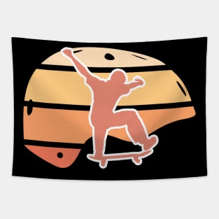 Colorful Retro Skateboard Helmet with Kickflip Tapestry