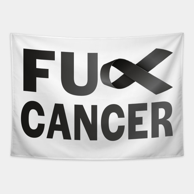 Fuck Cancer (Black Ribbon) Tapestry by treszure_chest