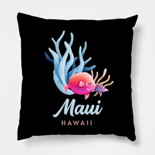 Maui Hawaii Coral Reef Tropical Fish Pillow