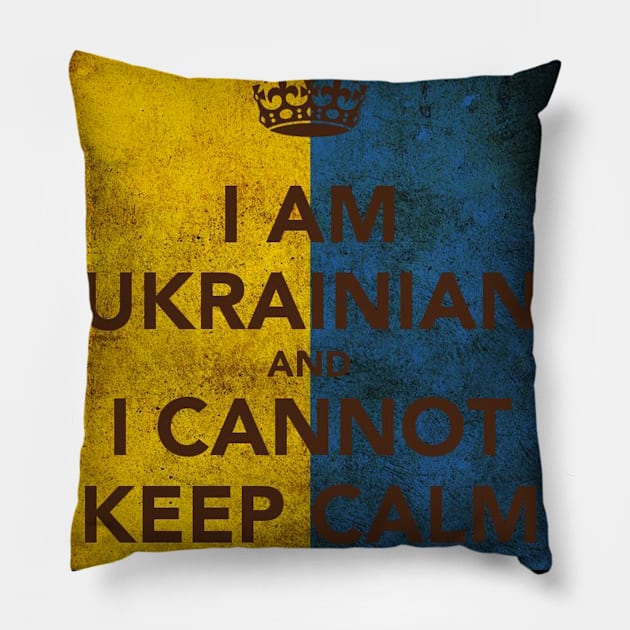 i am ukrainian and i cannot keep calm Pillow by Yurii