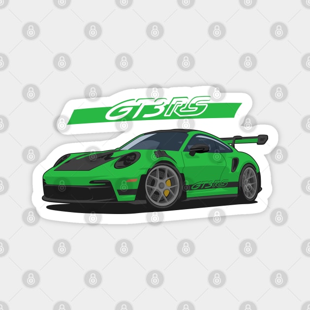 car 911 gt3 rs green Magnet by creative.z