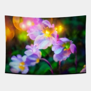 Glowing Abstract Fantasy flowers Tapestry