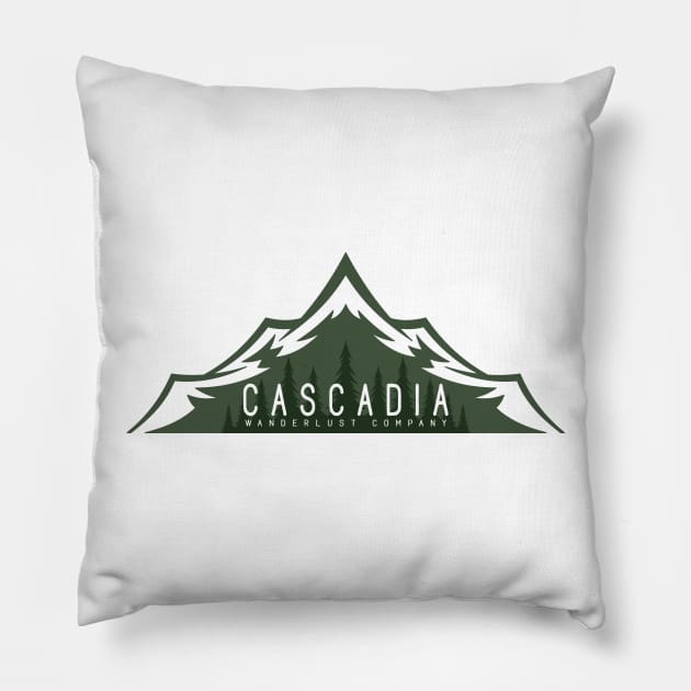 Cascadia - A Wanderlust Company Pillow by Cascadia by Nature Magick