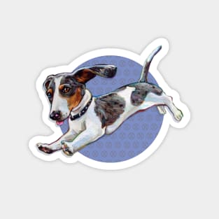 Cute Dachshund and Tennis Ball Pattern Magnet