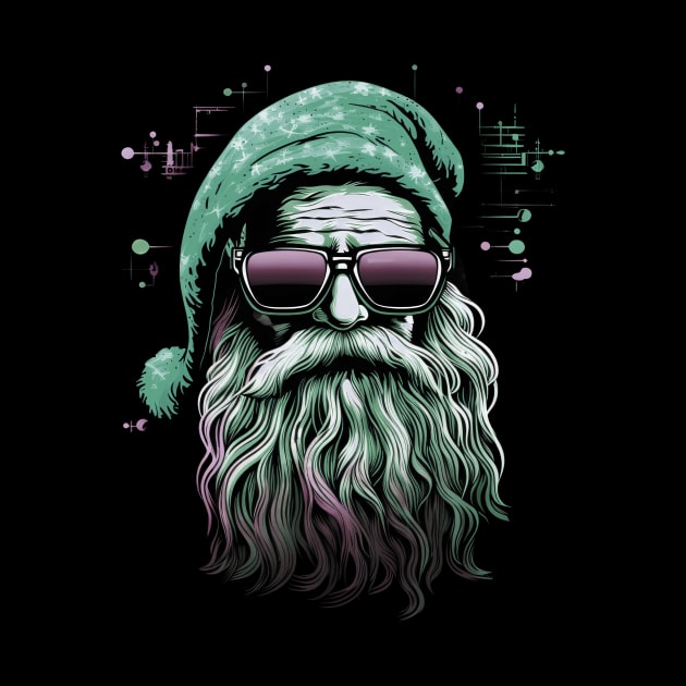 Modern Santa Claus with sun glasses by Tiessina Designs
