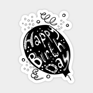 Happy Birthday handlettered party balloon Magnet