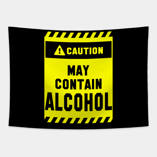 Caution! May Contain Alcohol Tapestry by cuteandgeeky