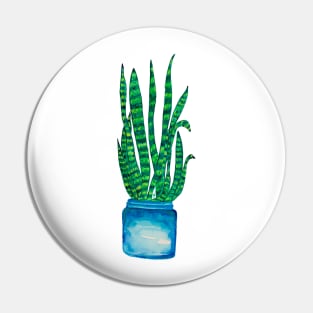 Snake Plant, Quarantine Watercolor Pin