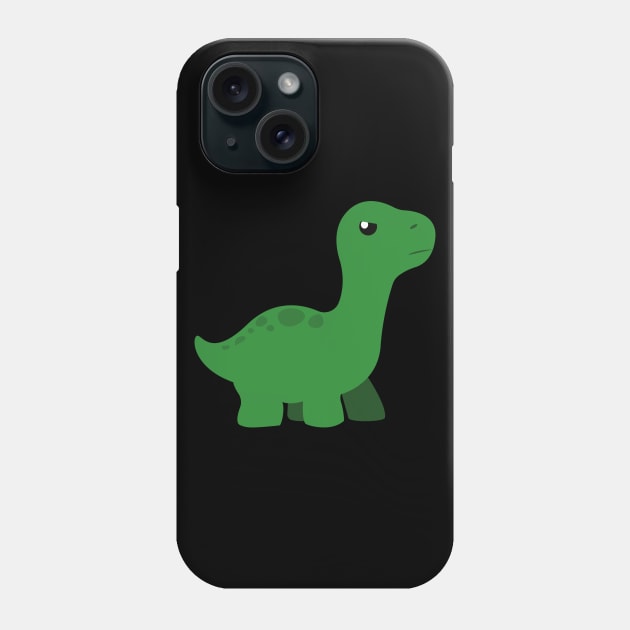 Green Angry Baby Dinosaur Phone Case by InkyArt