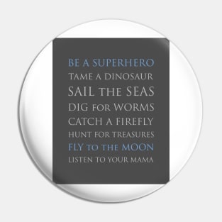 BE A SUPERHERO, blue and gray palette Pin