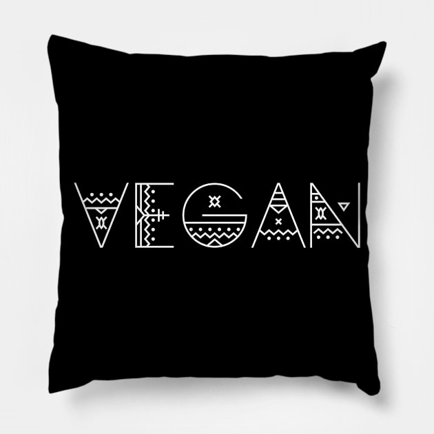 Vegan tribal text Pillow by ReignGFX