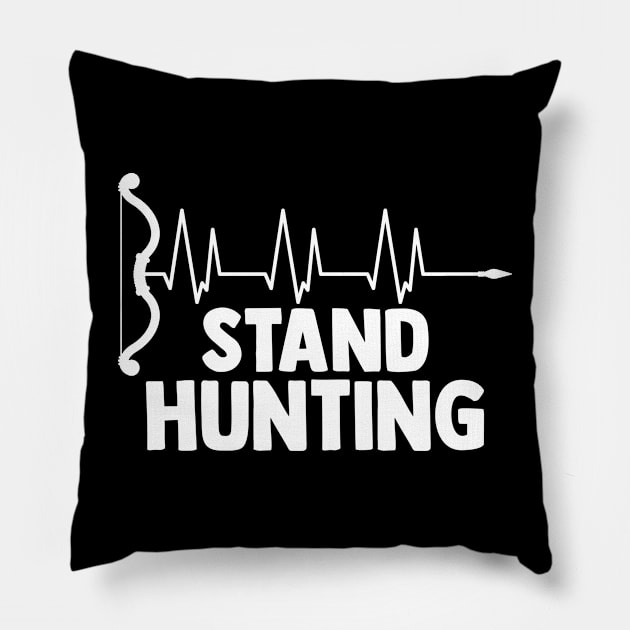 Stand Hunting For A Bowhunter BowHunting Enthusiast Pillow by sBag-Designs