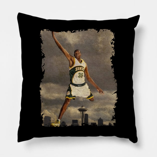 Sonics Kevin Durant Pillow by Omeshshopart