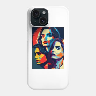 Abstract pop art style three womans Phone Case