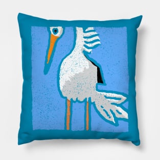 Stork Minimal - Bird ; Baby / Newborn Giftidea Pillow