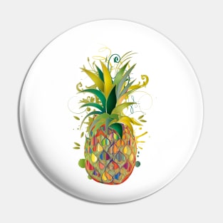 Drawing of a colorful pineapple in graffiti style Pin