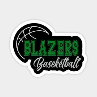 Classic Name Blazers Vintage Styles Green Basketball Magnet