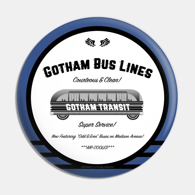 Gotham Bus Lines Pin by Vandalay Industries