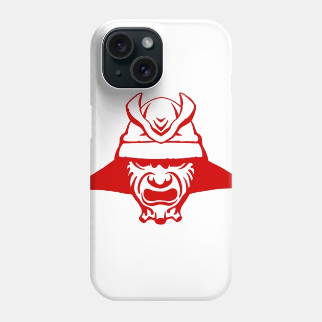 Japanese traditional armored mask: Men-Yoroi. Red ink Phone Case by croquis design