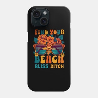 Summer Beach Vacation Beach Bliss Tropical Island Sunglasses Flowers Vintage 90s Phone Case