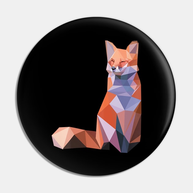 Fox Abstract Polygon Art Cool Geometric Wild Animal Pin by JaydeMargulies