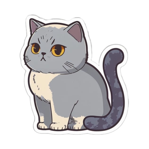 Charming British Short Hair Cat Sticker by cptpuggles