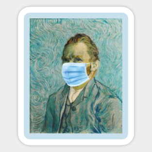 Van Gogh Face Mask Stickers Teepublic