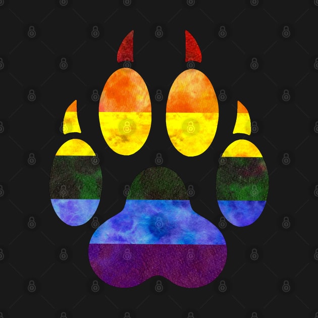 Rainbow Paw Print by Tiger Torre