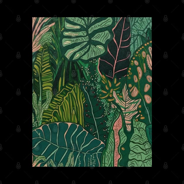 Tropical Jungle Monstera Leaves Pattern by Trippycollage