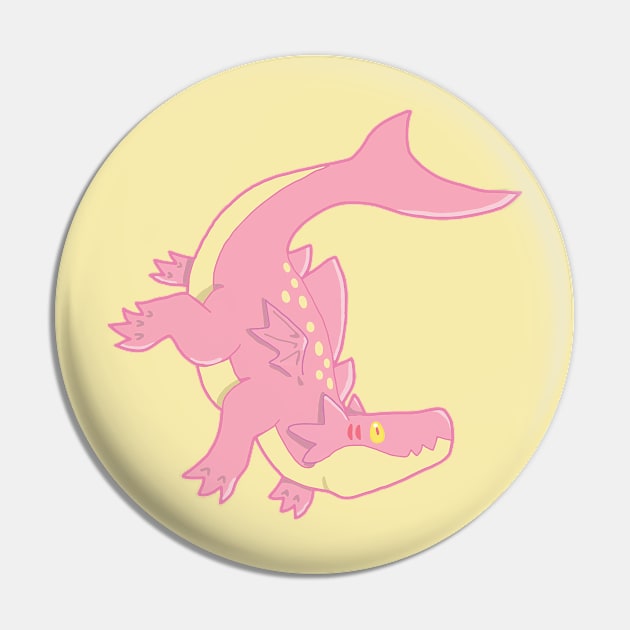 Cute Pink Shark Dragon Pin by SugarDrake