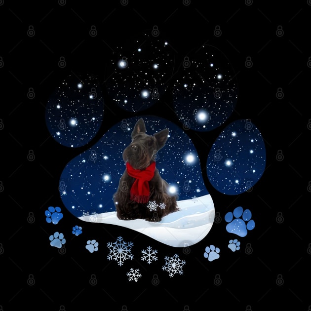 Snow Paw Scottish Terrier Christmas Winter Holiday by TATTOO project