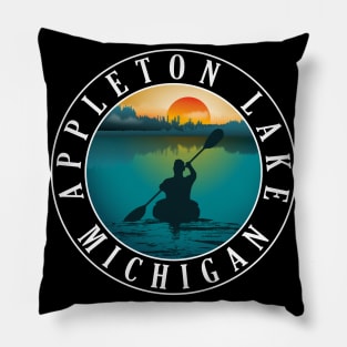 Appleton Lake Kayaking Michigan Sunset Pillow