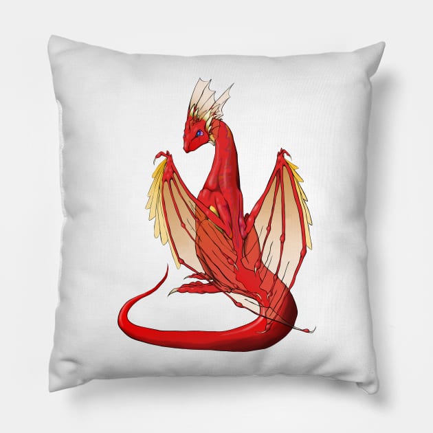 Scarlet Dragon Pillow by josieartistry