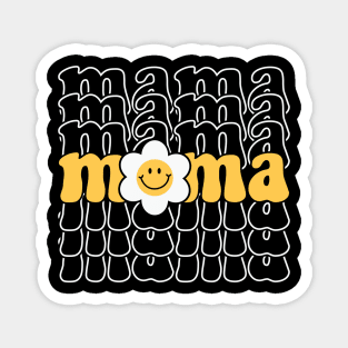 Mama Smiley Face Daisy Retro Mama Magnet