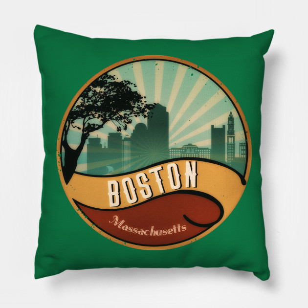 Boston City Skyline T Shirt Massachusetts Retro Vintage 80s